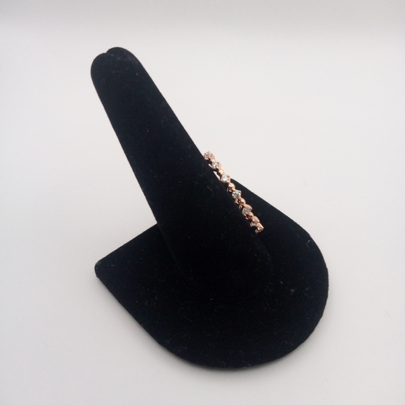 New Gold Sterling Silver Eternity Thin CZ Rin - Picture 3 of 3